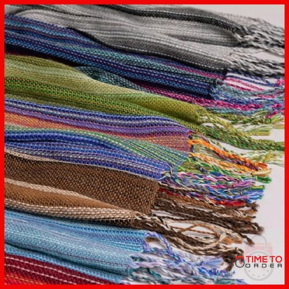 Hand-Loomed Alpaca Scarf 100% Hypoallergenic Soft Wrinkle Resistant Handmade